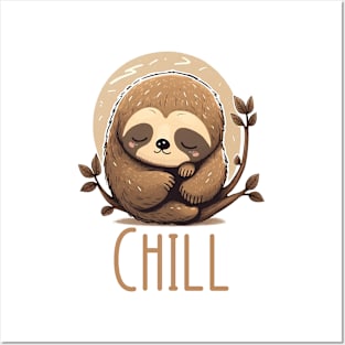 Chill Sloth Posters and Art